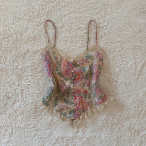 1980's watercolor floral camisole