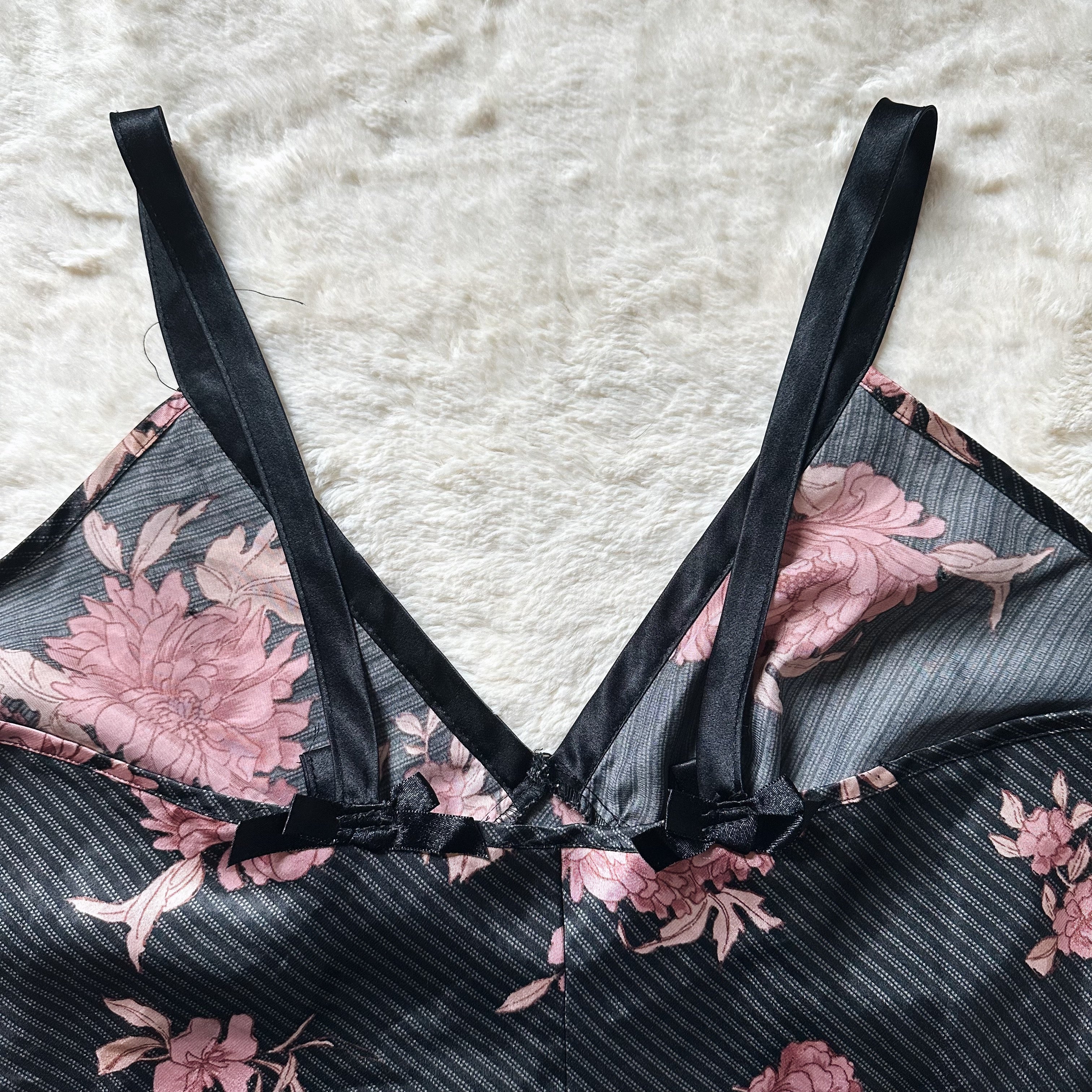 2000's rose noir slip dress