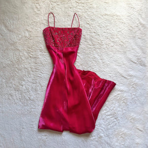 1990's ruby romance gown