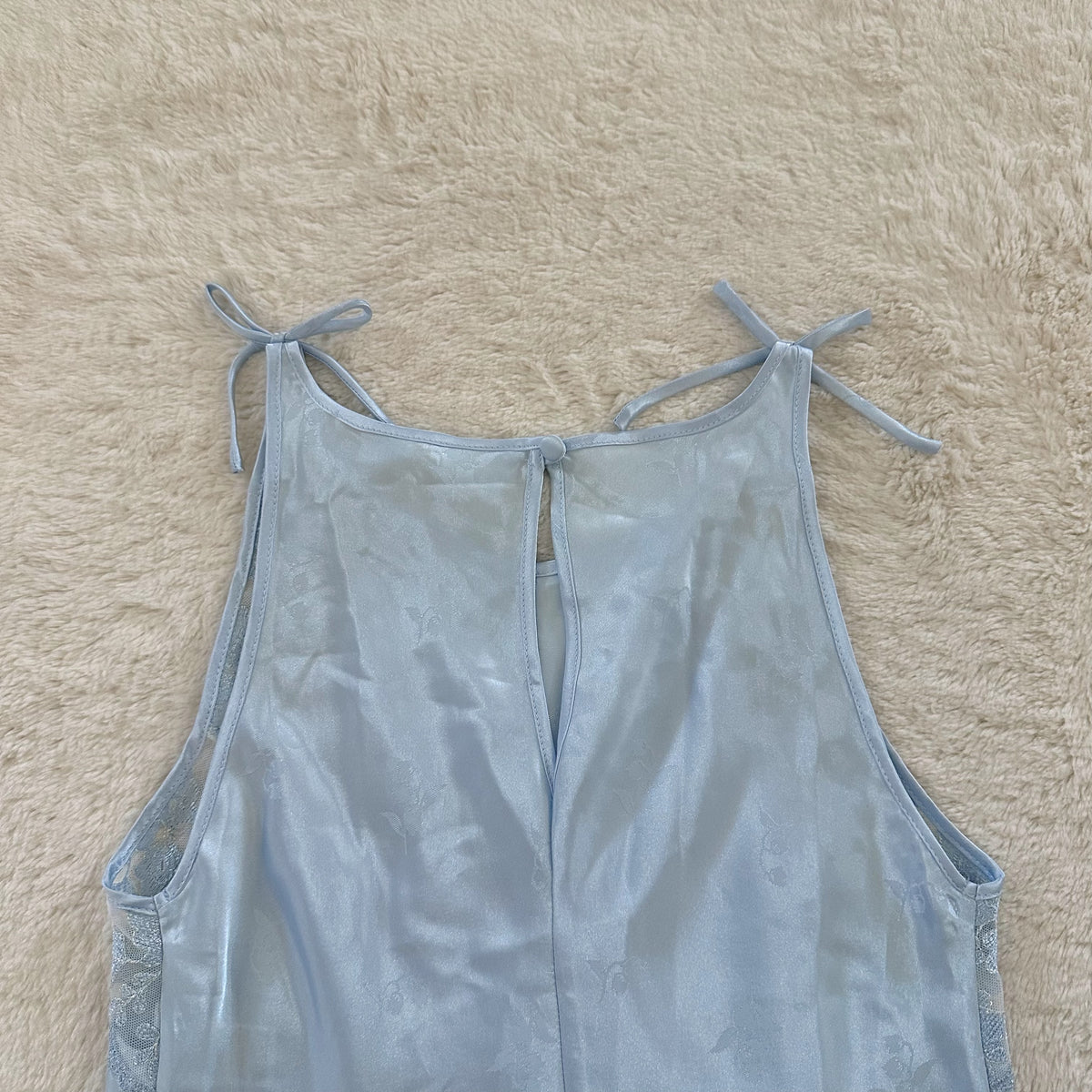 2000's blue blossom slip dress