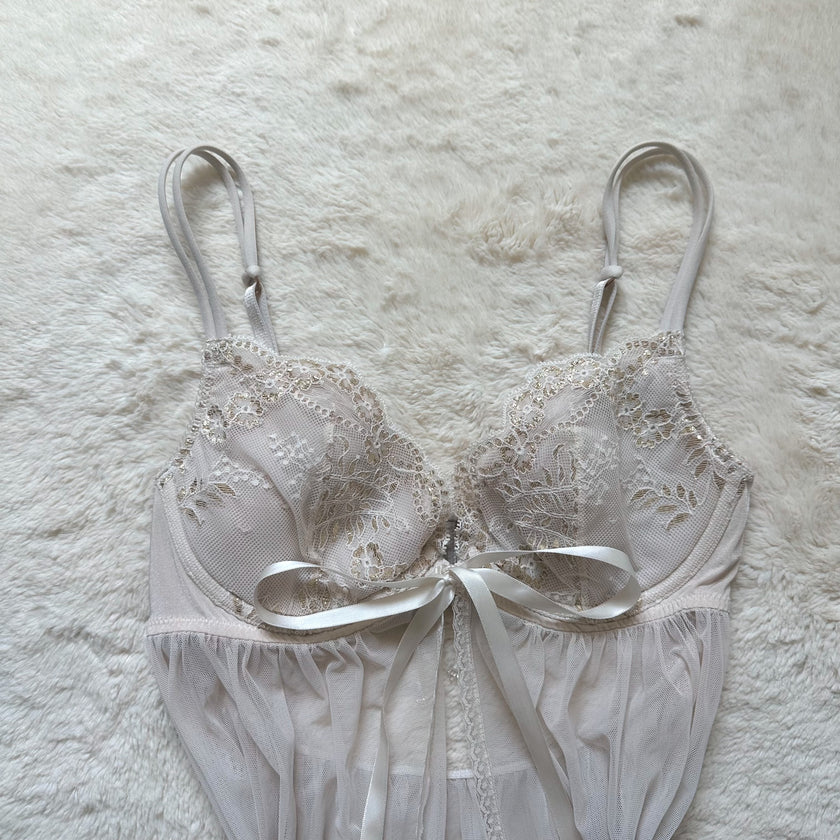 2010 ivory angel babydoll slip dress