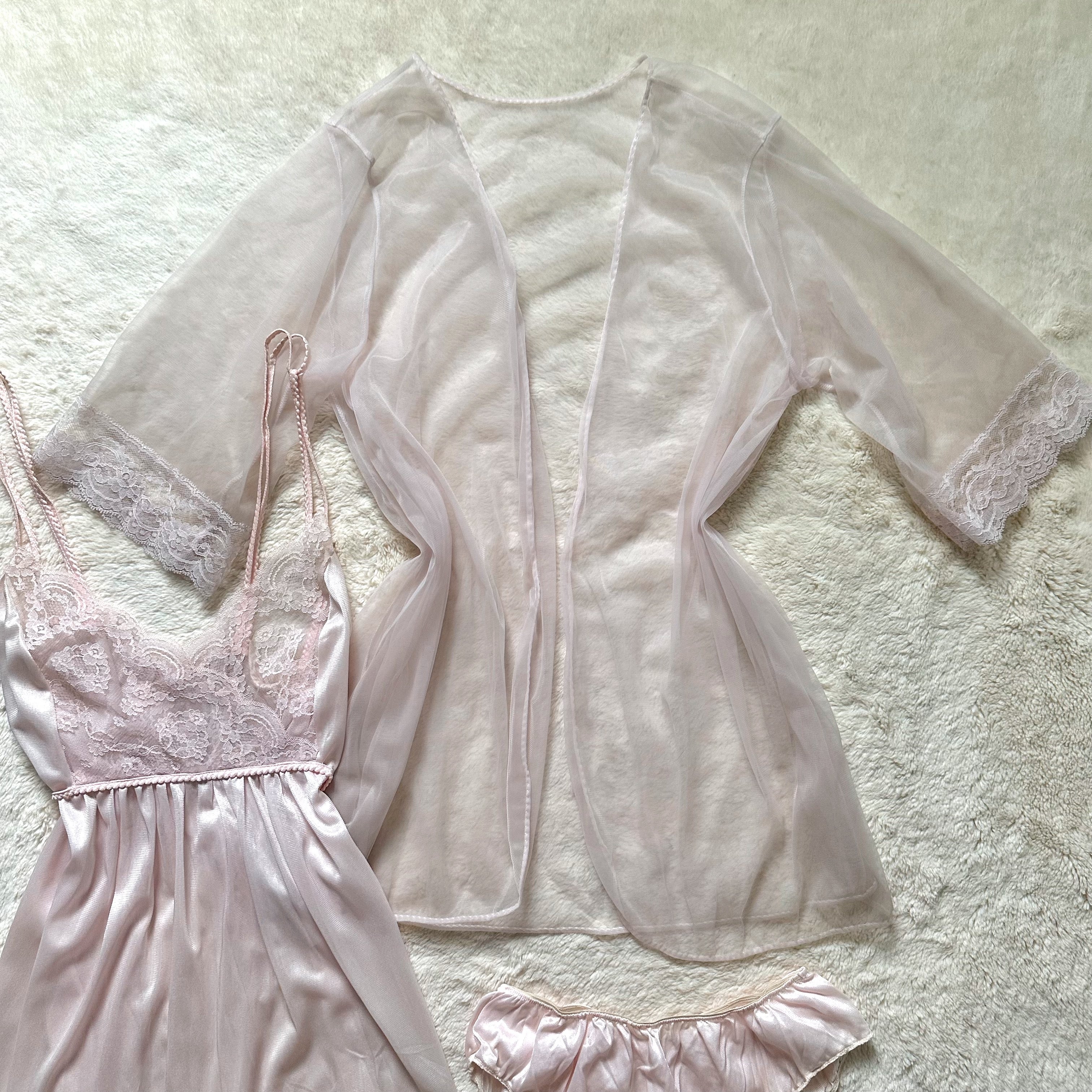 1980's porcelain pink 3 piece set