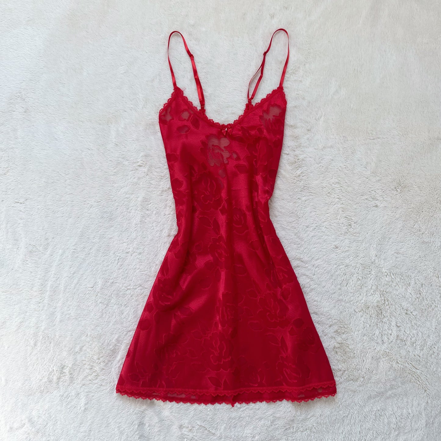 one of one - handmade ruby floral slip dress