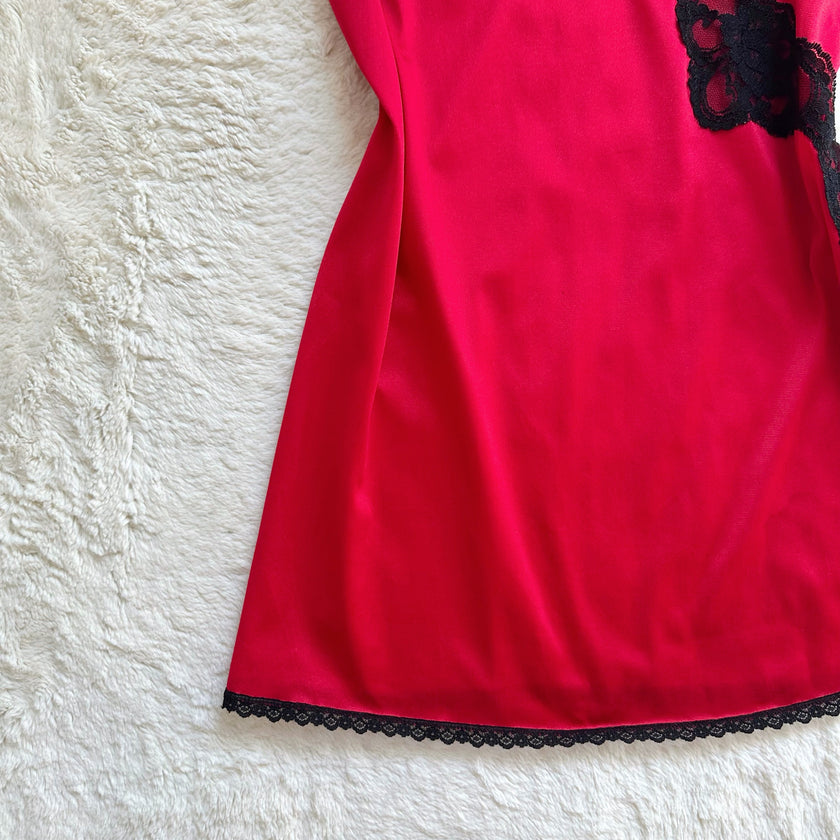 1980's cherry noir slip dress