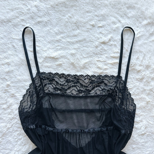 2006 black mesh lace babydoll camisole