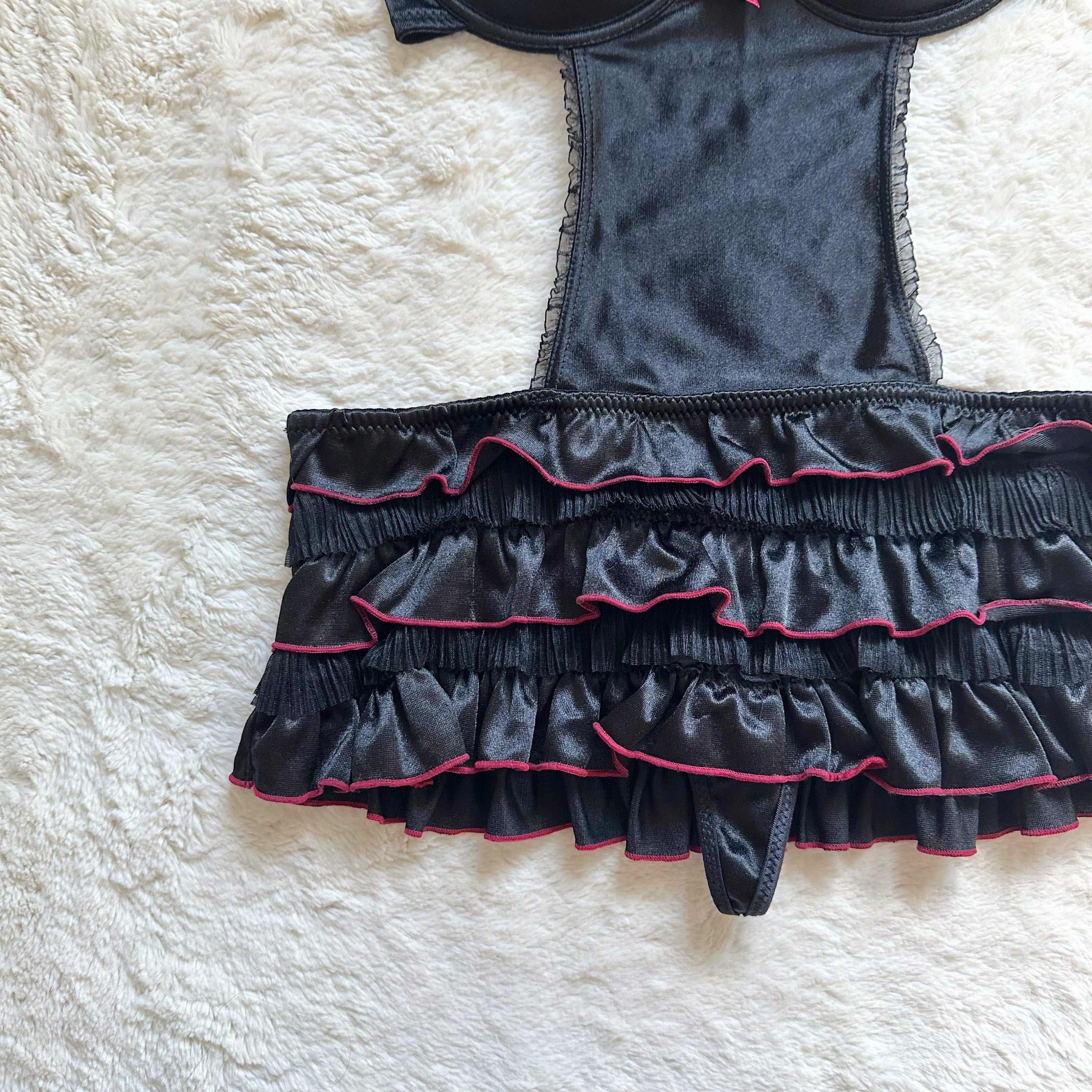 2000's dark ballet slip dress