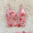 2000's pink tropic bustier set