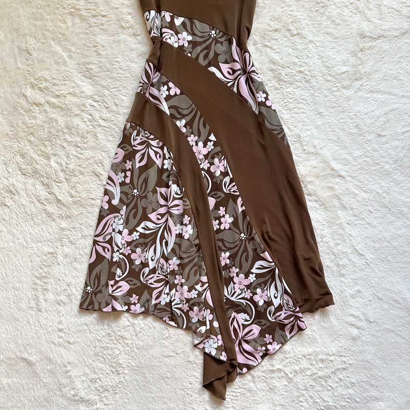 2000's cocoa blossom halter dress
