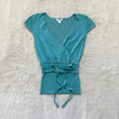 2000's aqua wrap top