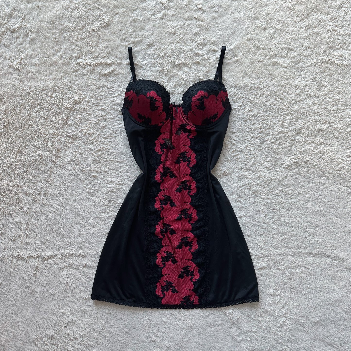 2000's gothic bustier slip dress