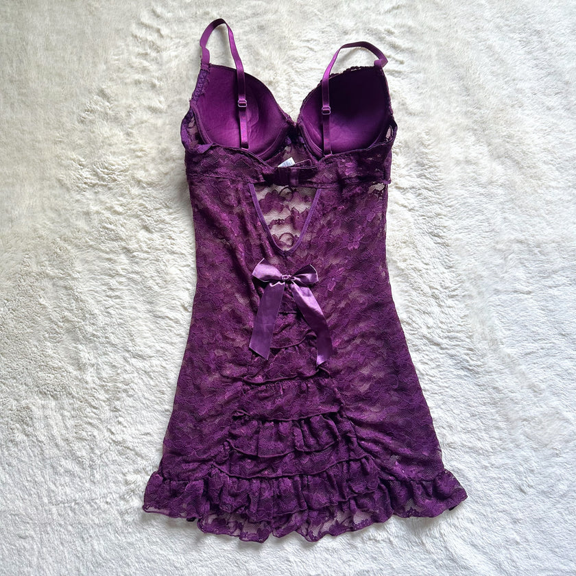 2000's plum temptation slip dress