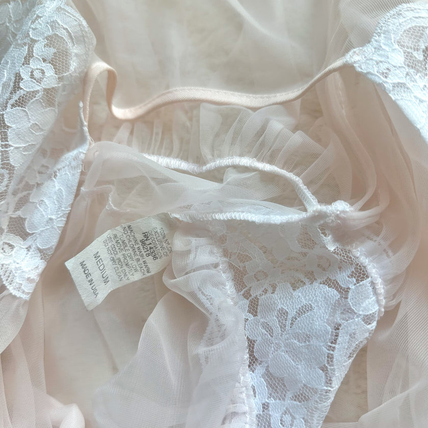 1980's ivory ribbon gown