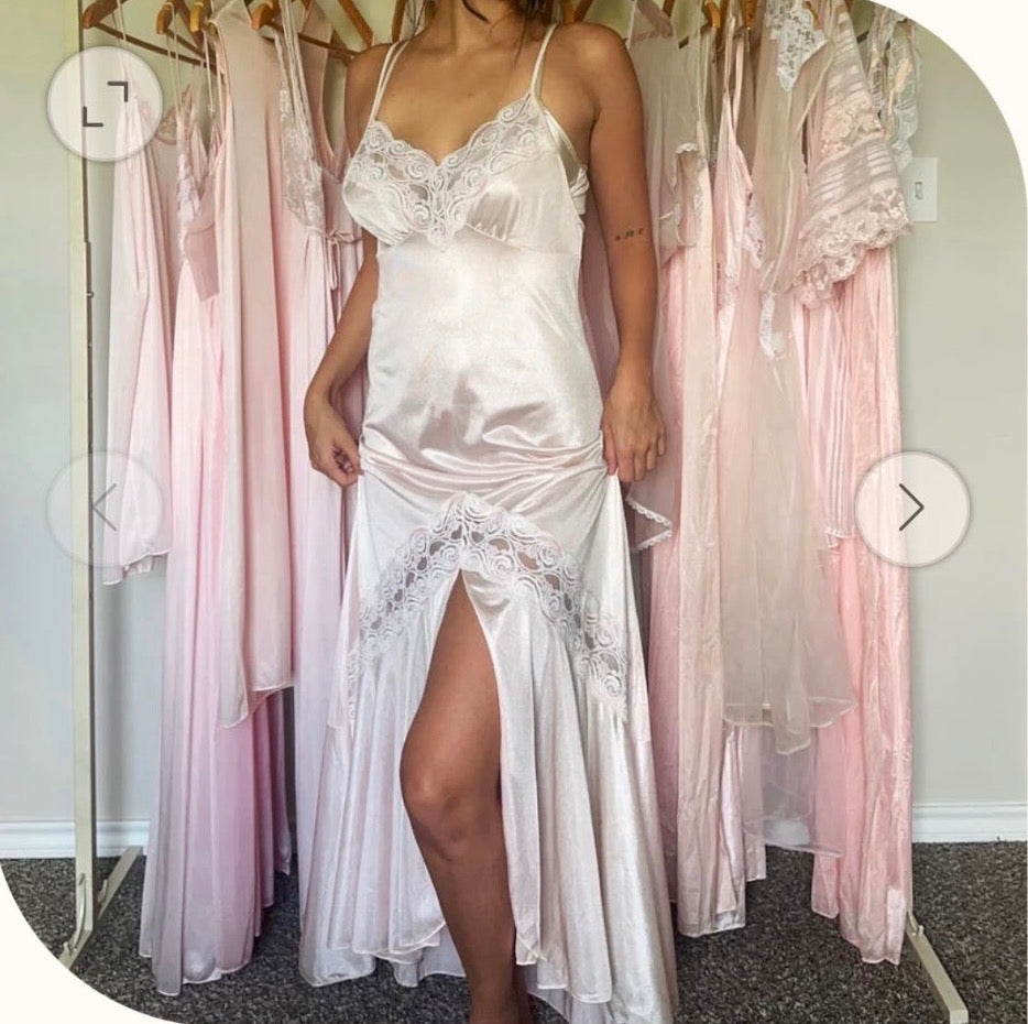 1980's ivory lace heirloom gown