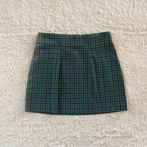 2000's woodland plaid skirt