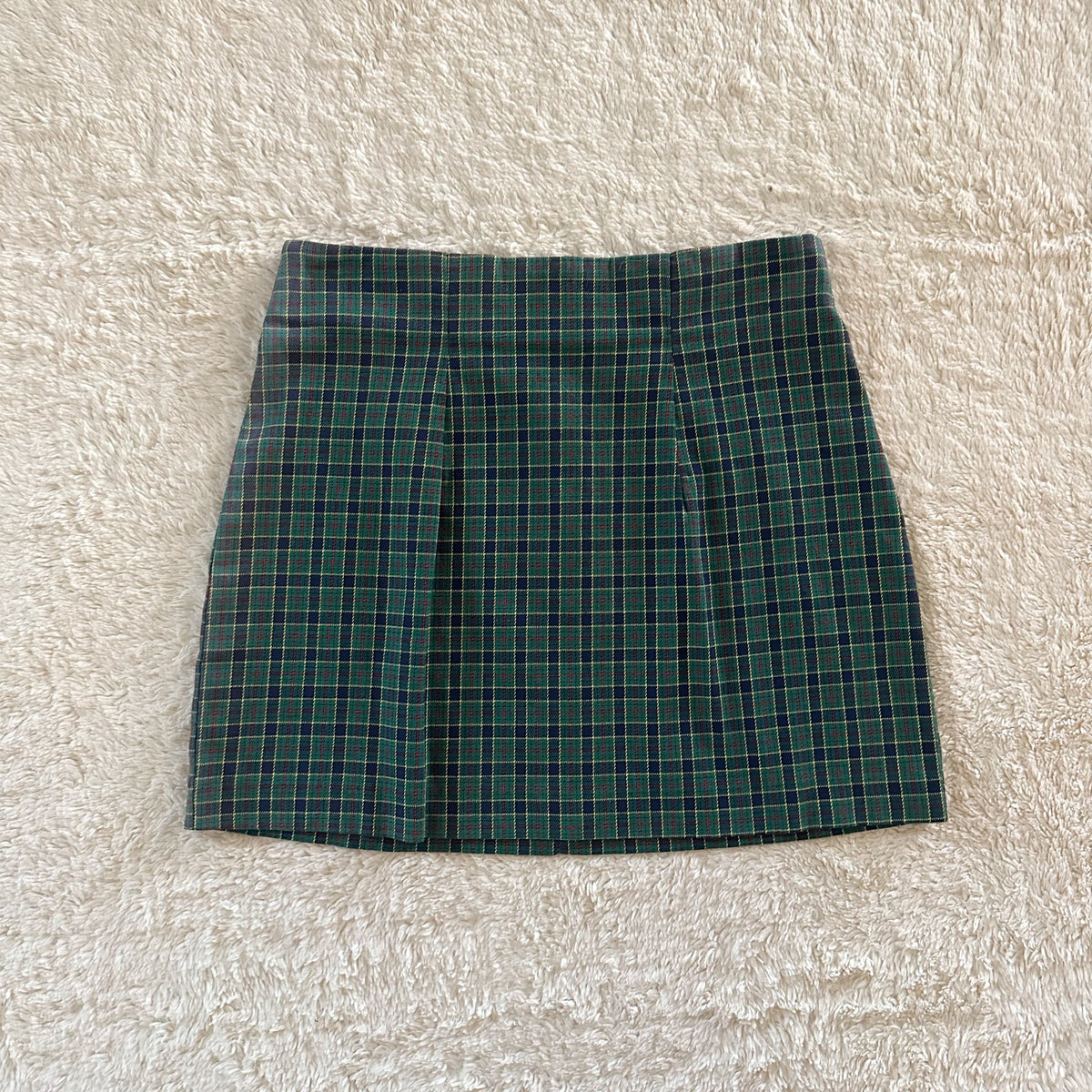 2000's woodland plaid skirt