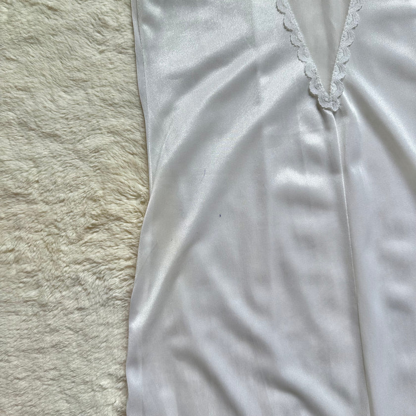 1980's ivory sonata slip dress