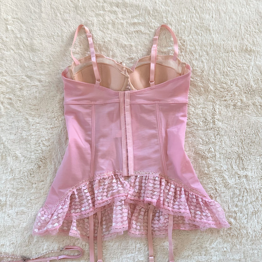 2000's candy hearts bustier set