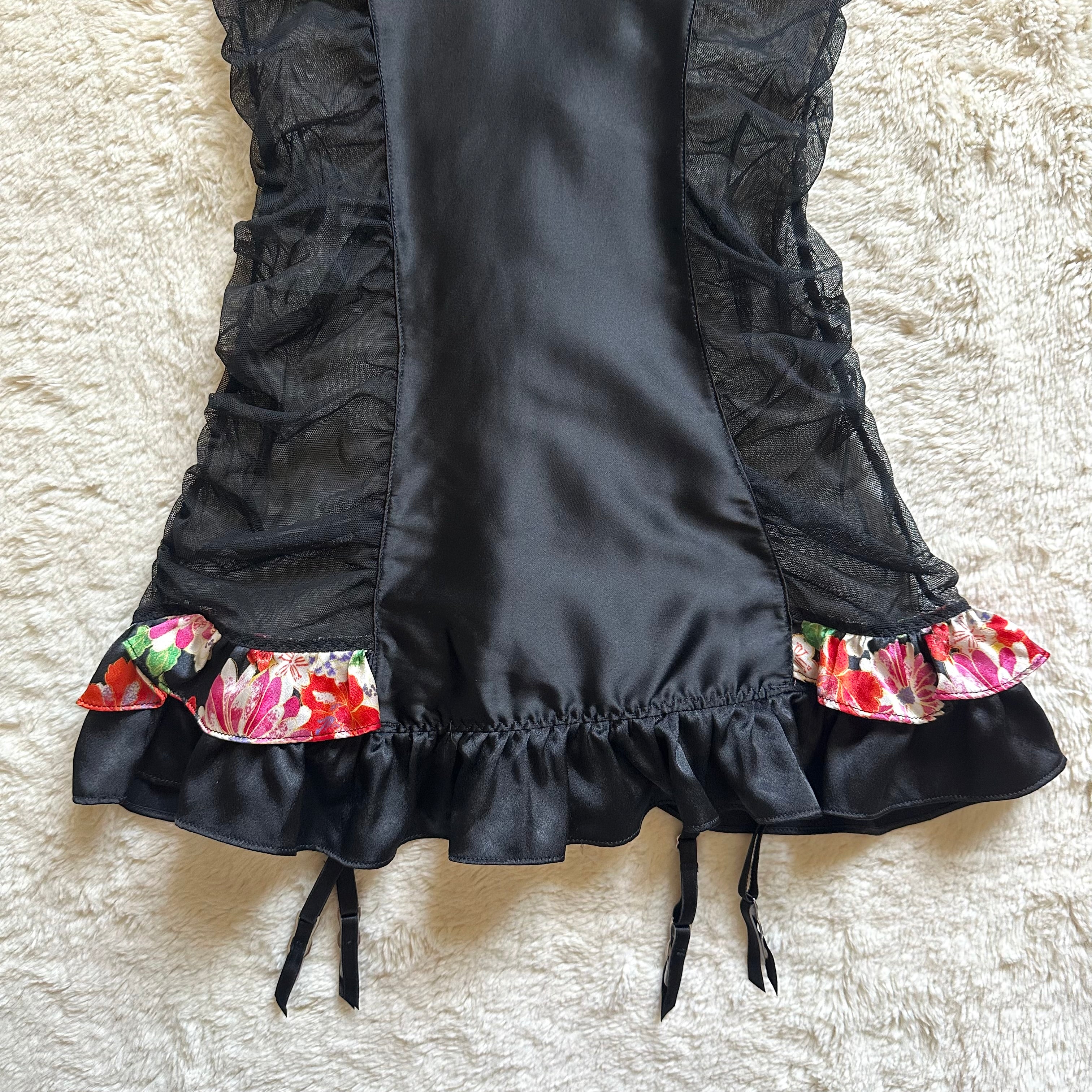 2012 midnight rosette slip dress