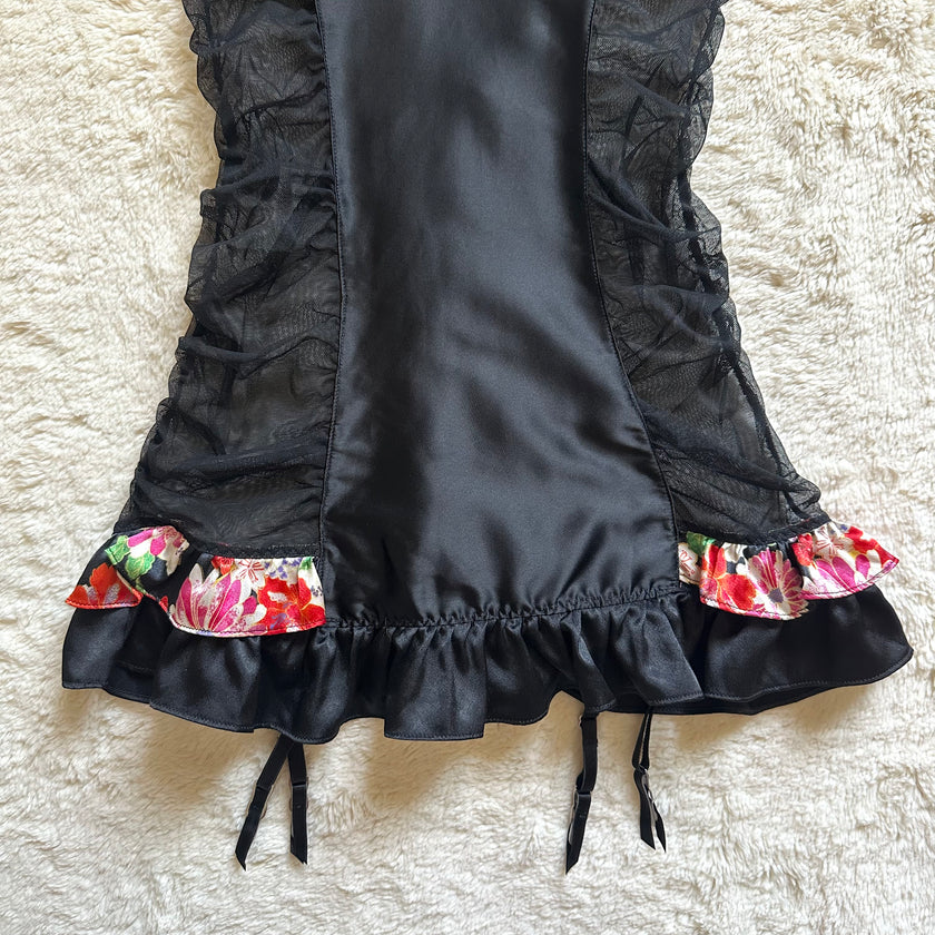 2012 midnight rosette slip dress