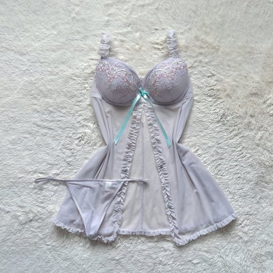 2000's seaglass ruffle slip set
