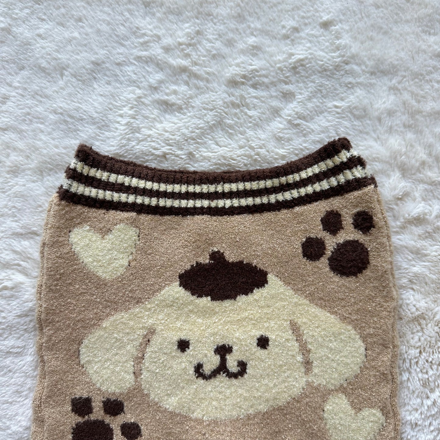 2022 sanrio pompompurin fuzzy knit shorts