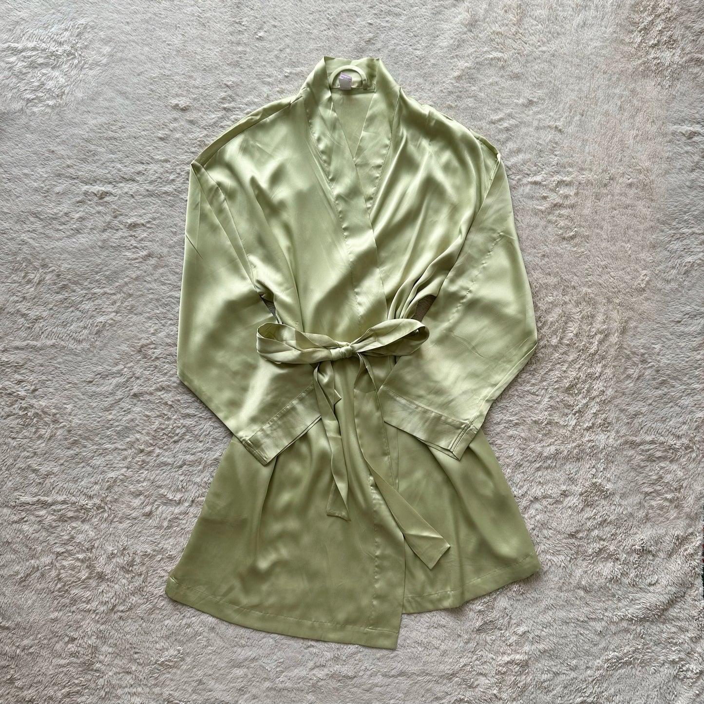 2000's sage satin robe