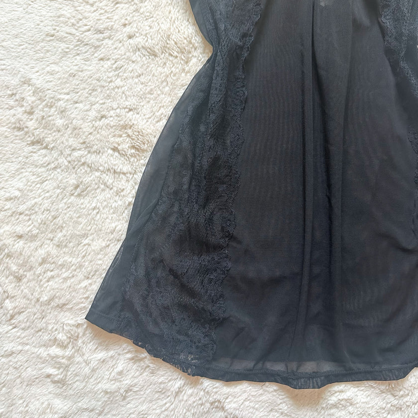 2000's nude noir slip dress