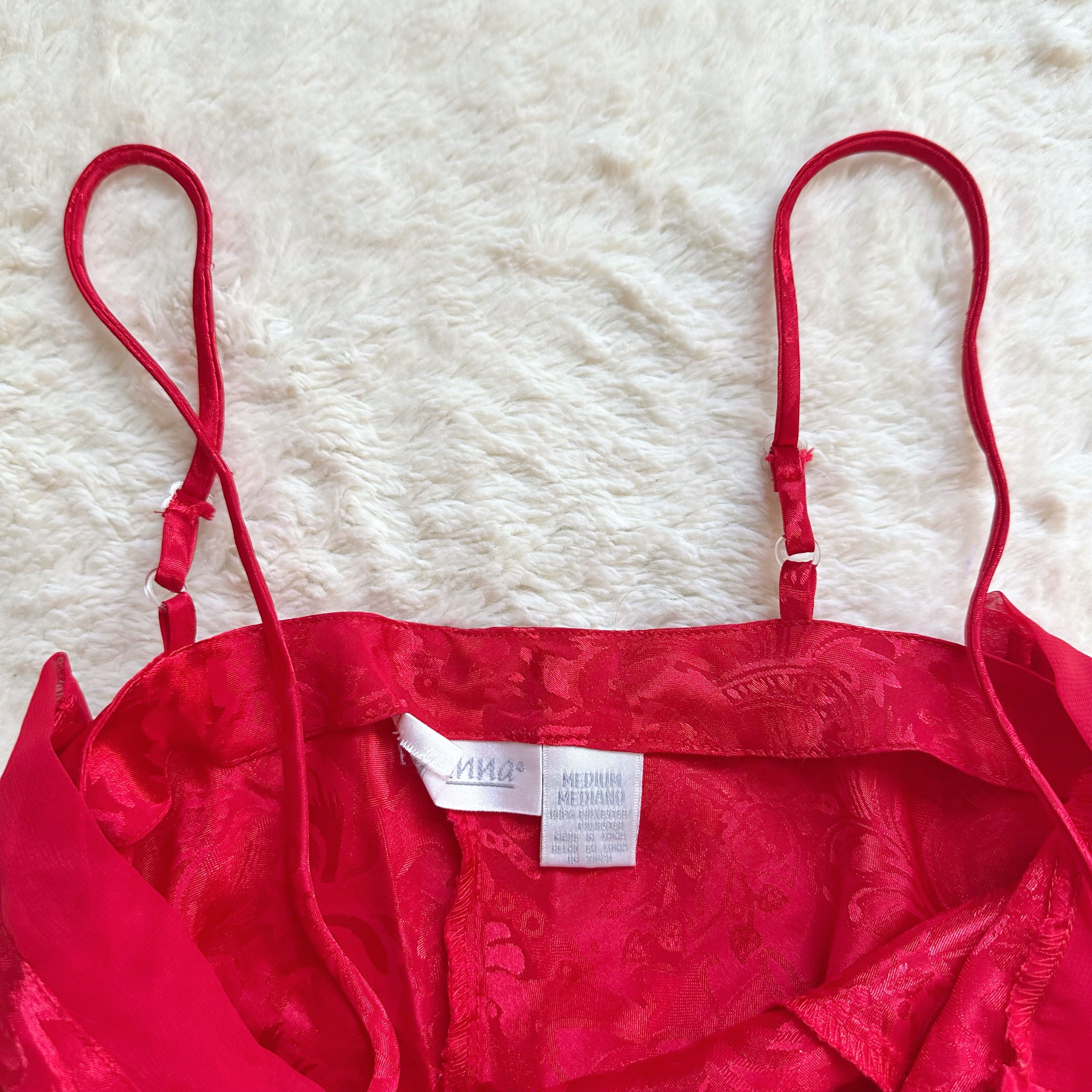 1990's scarlet petal slip dress