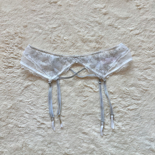 2015 frosted veil garter belt