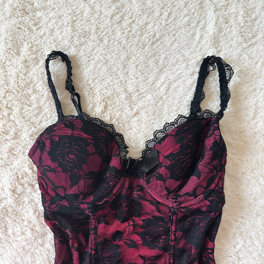 2000's merlot noir bustier