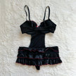 2000's dark ballet slip dress