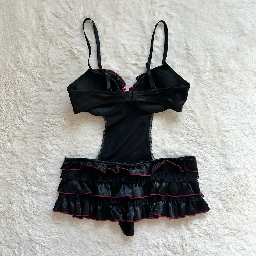 2000's dark ballet slip dress