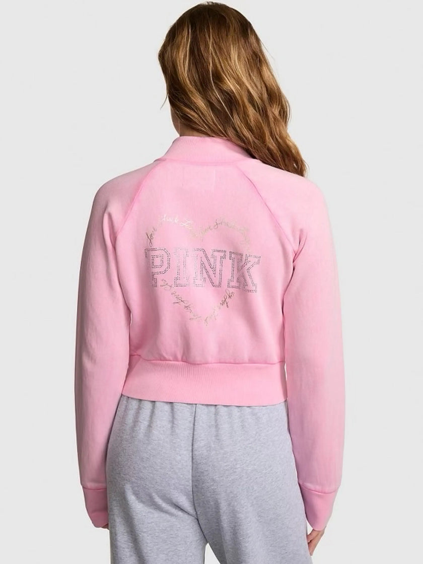 PINK x loveshackfancy reissued full-zip sweatshirt