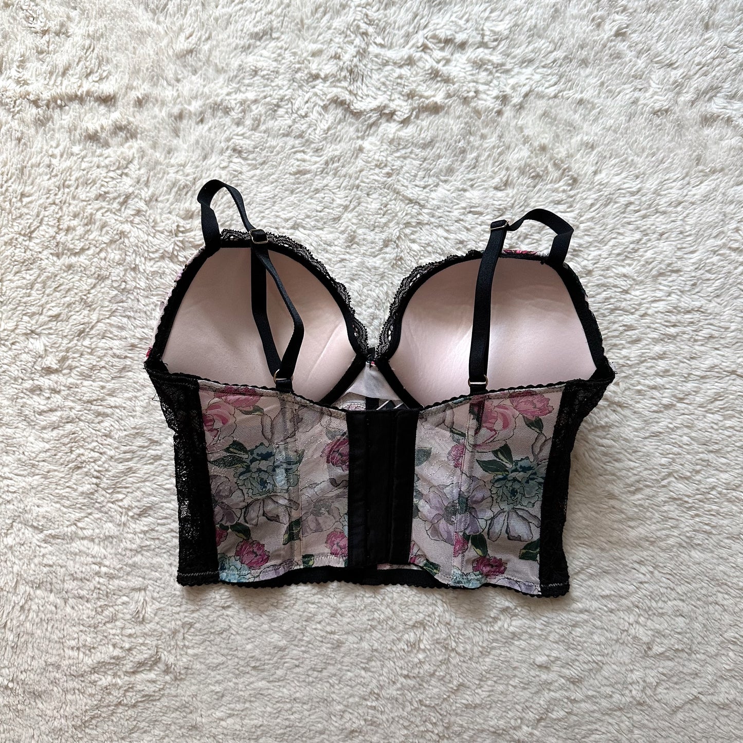 2021 rose embroidered push-up bra top