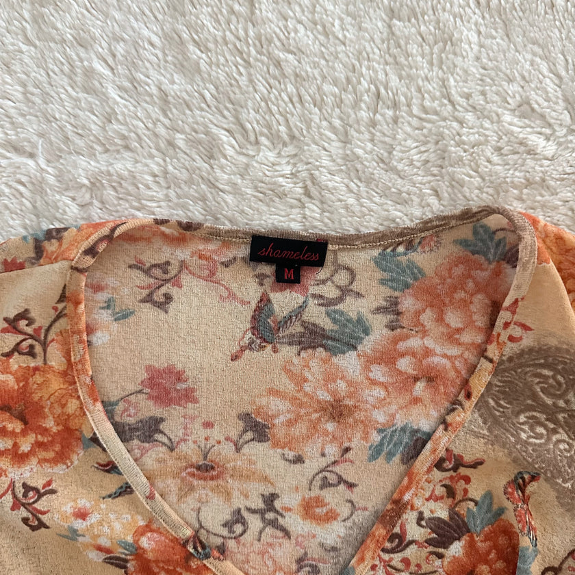 2000's autumn garden wrap top