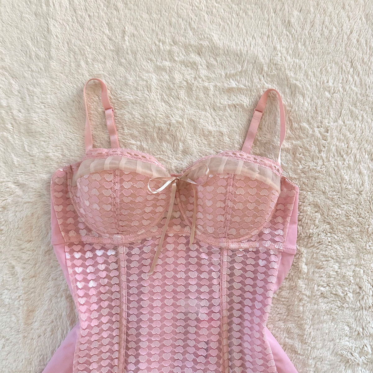 2000's candy hearts bustier set