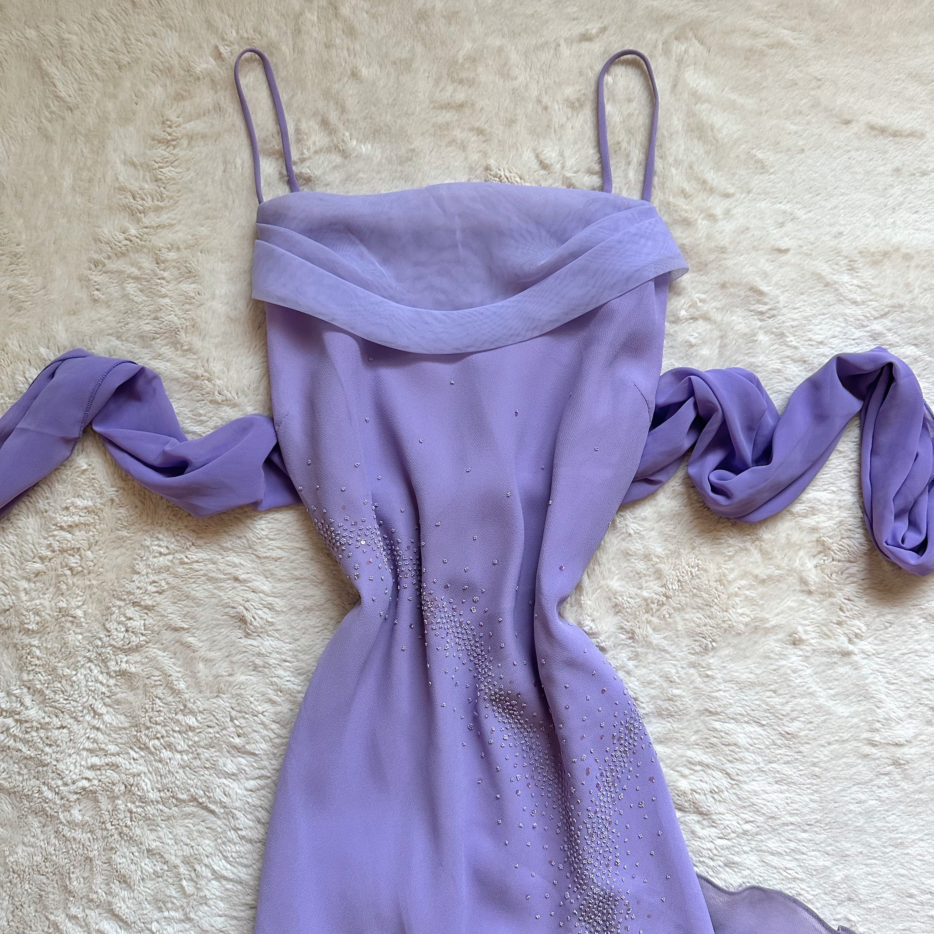 1990's lavender waltz gown