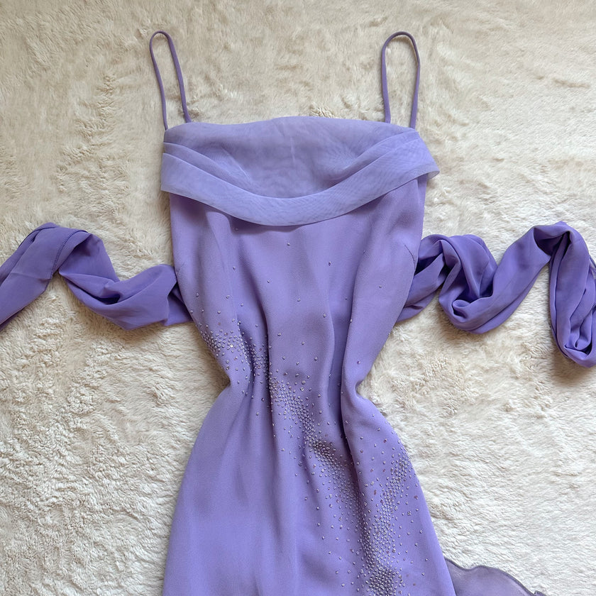 1990's lavender waltz gown
