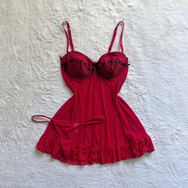 2000's vampress babydoll slip set