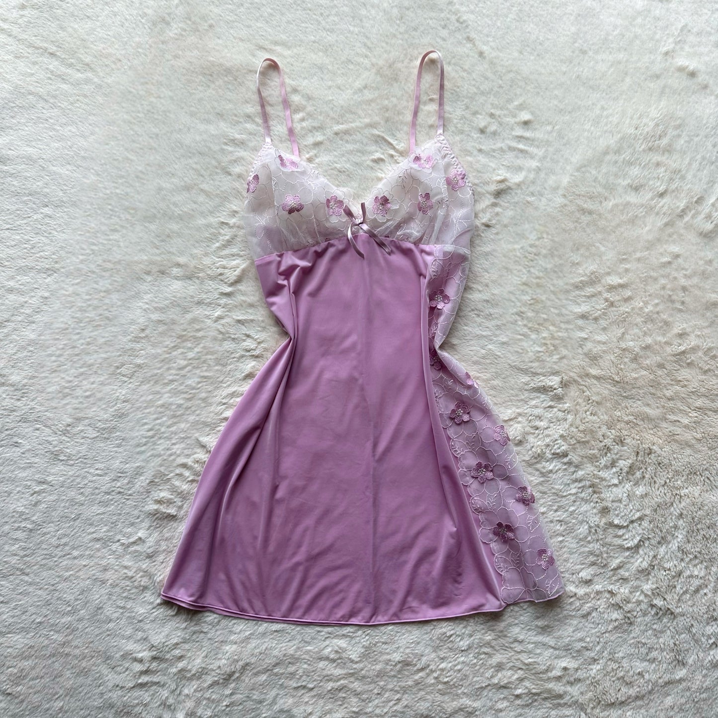 japanese brand lavender flower slip dress