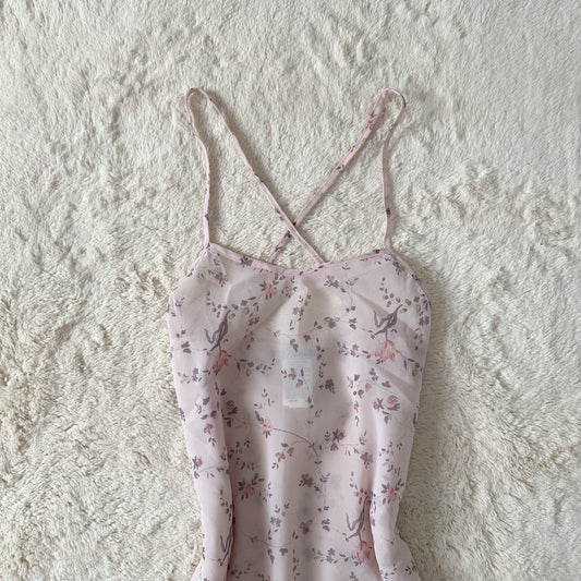 1990's quiet bloom slip dress