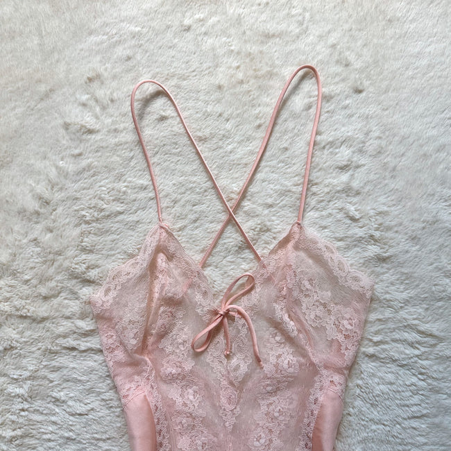 2000's blush whisper teddy bodysuit