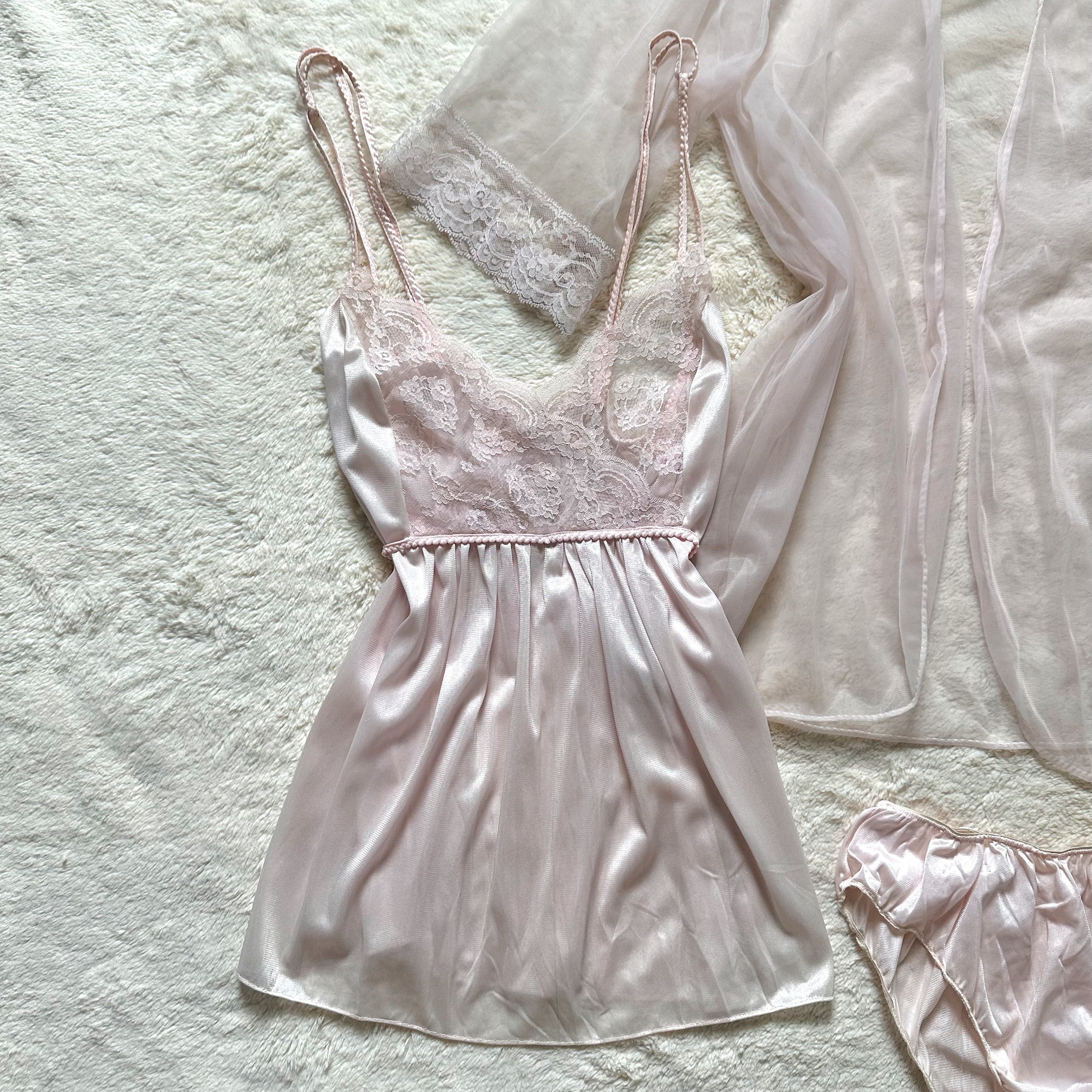 1980's porcelain pink 3 piece set
