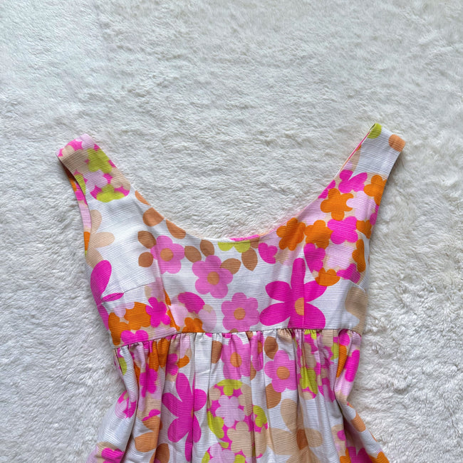 1970's flora babydoll dress