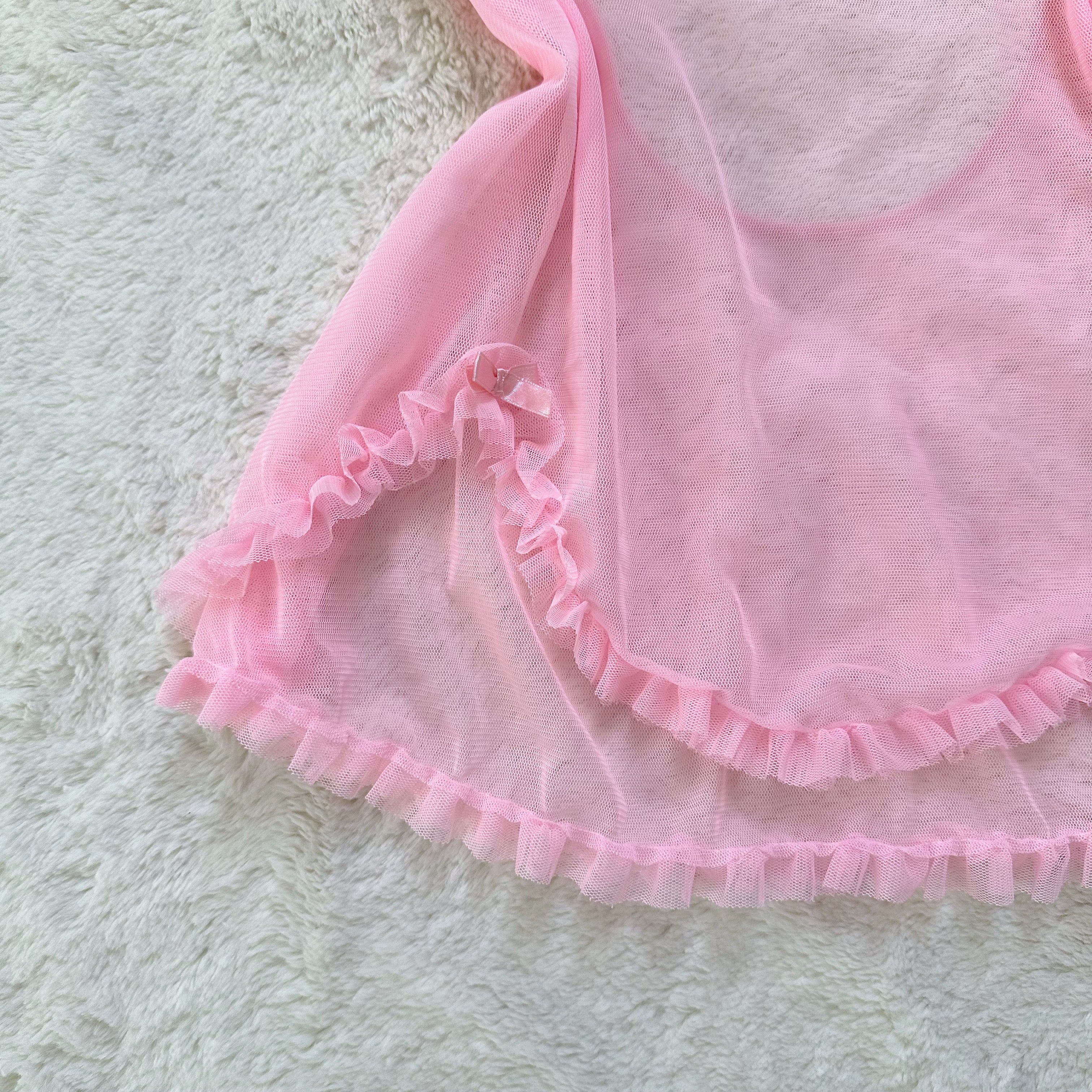 2000's bubble blush babydoll slip dress