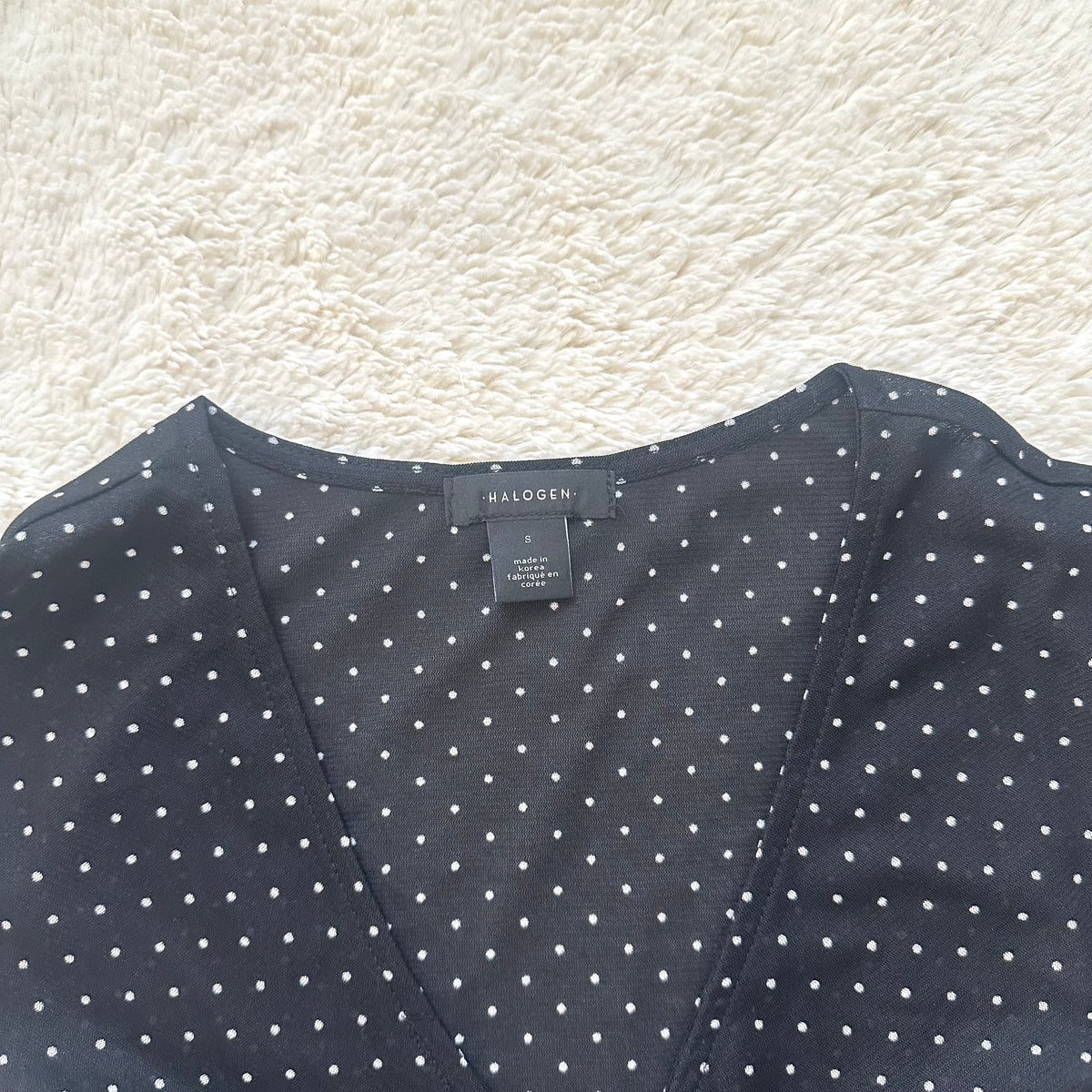 2000's polka dot blouse
