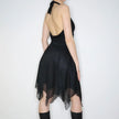1990's midnight cascade halter dress