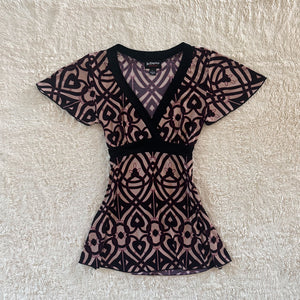 2000's plum mosaic top