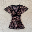 2000's plum mosaic top