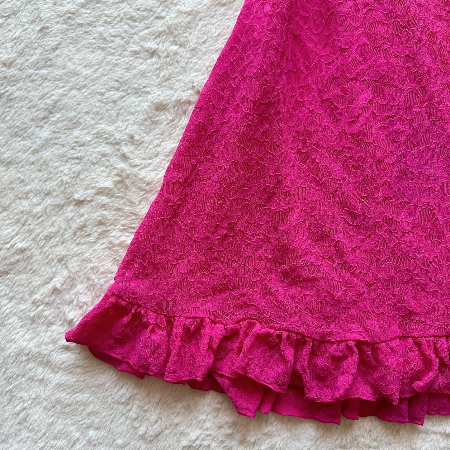 2010 hot pink lacy ruffle slip